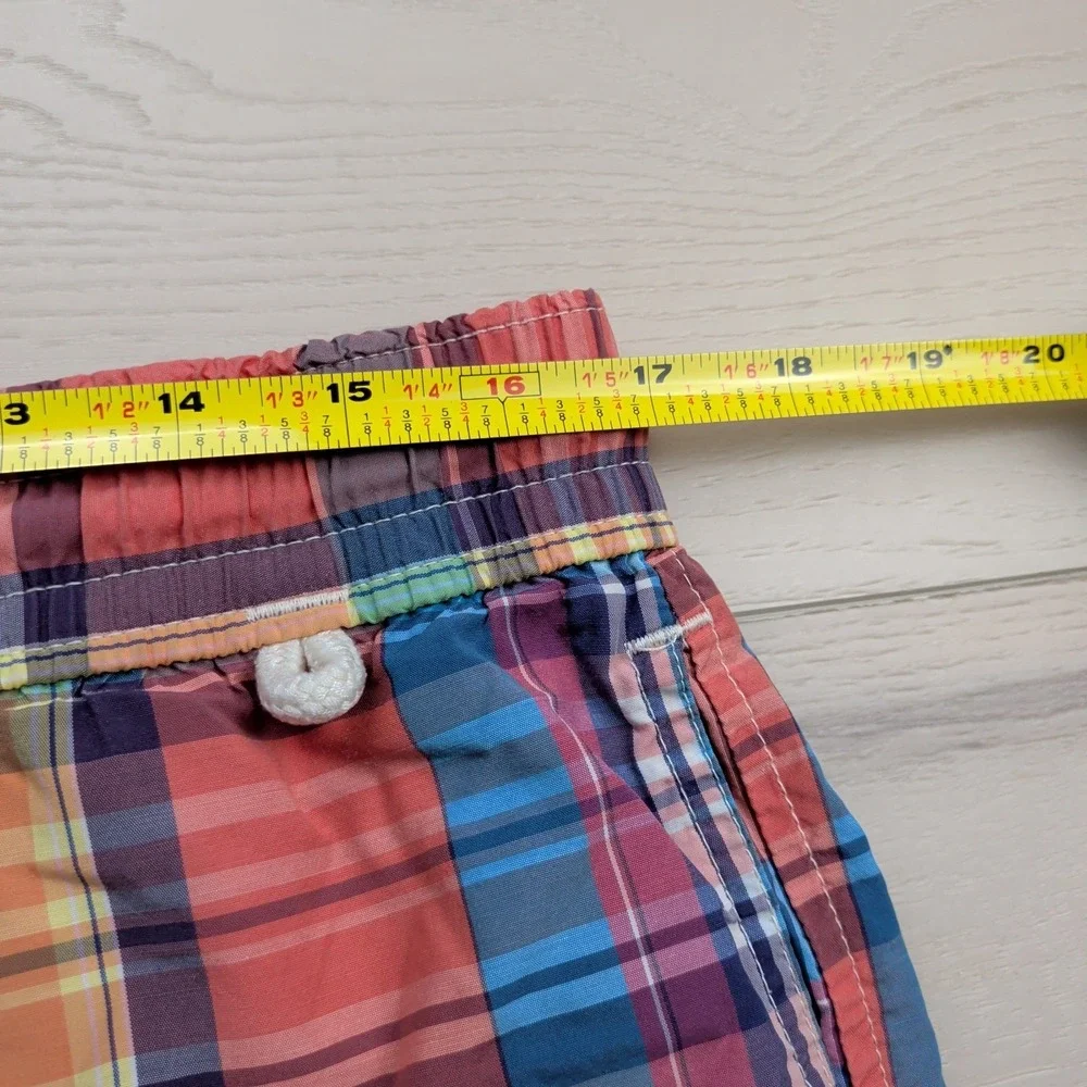 Polo Ralph Lauren Swim Trunks Mens M Multicolor‎ Plaid Mesh Lined Cotton Nylon